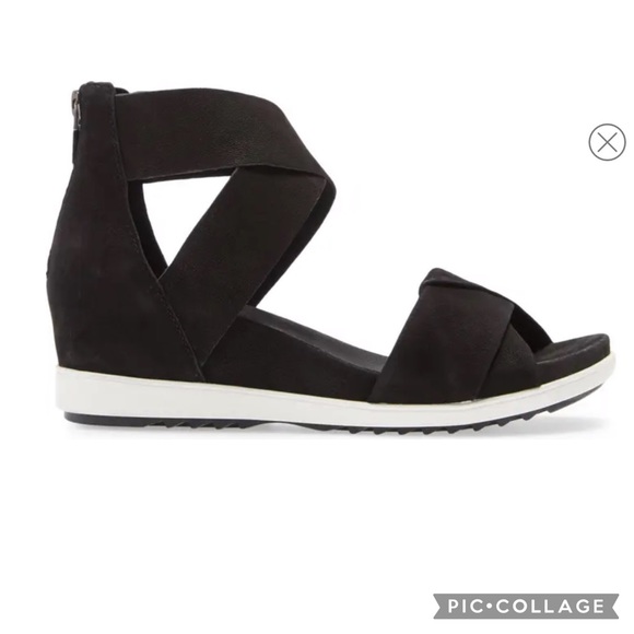 Eileen Fisher Shoes - EILEEN FISHER Viv Wedge Leather Sandal 8.5